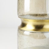 Mercana Adriatic II Large Brushed Gold Metal Glass Vase