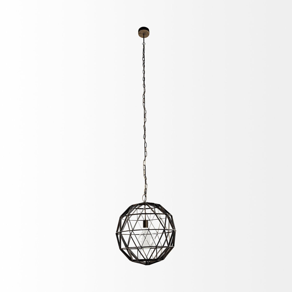 Mercana Dyson I 18x18 Black Metal Triangular Orb Pendant Light