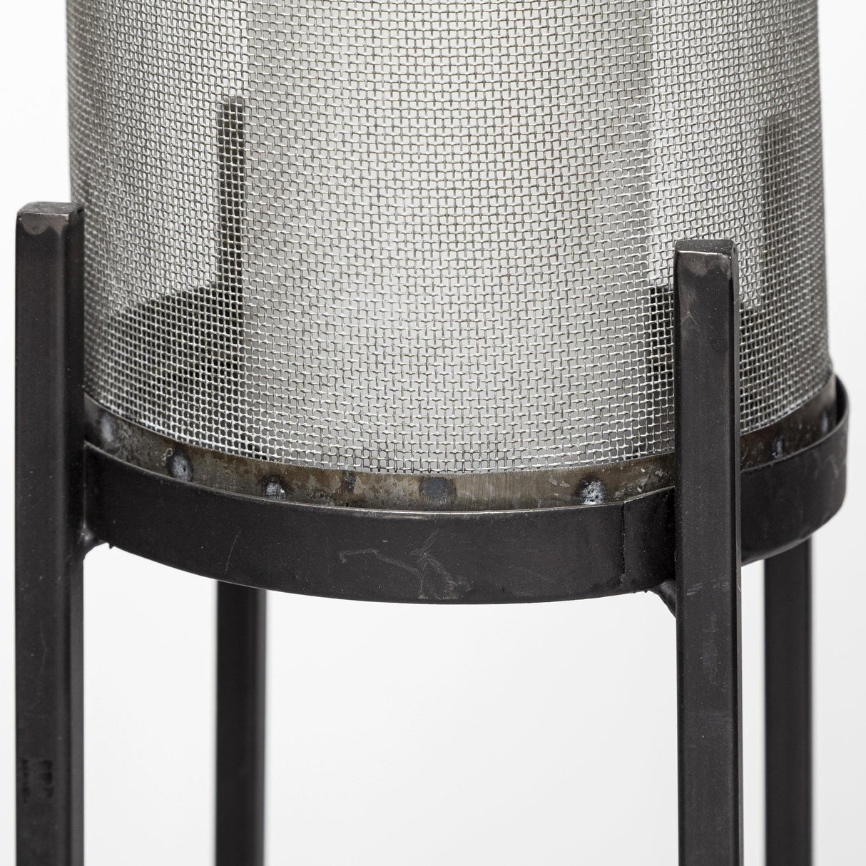 Mercana Steen Set of Two Black Meshed Metal Candle Holder Lanterns
