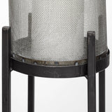 Mercana Steen Set of Two Black Meshed Metal Candle Holder Lanterns