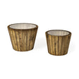 Mercana John Paul (Set of 2) 25L x 25W Brown Wood W/ Glass Accent Tables