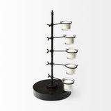 Mercana Jaran Black Metal Five Armed Tealight Table Candle Holder