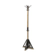 Mercana Lamda 22 x 75 Black Metal and Light Brown Wood Coat Rack