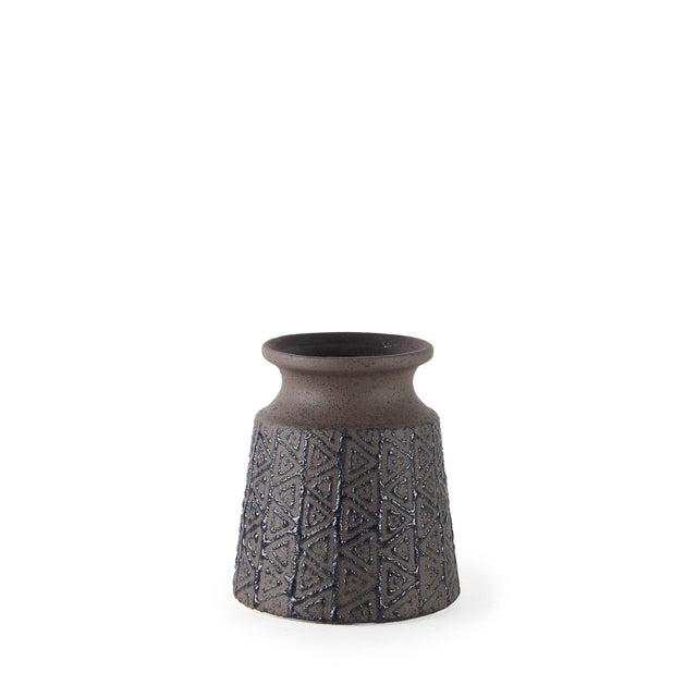 Mercana Sefina I Small Brown/Black Patterned Ceramic Vase
