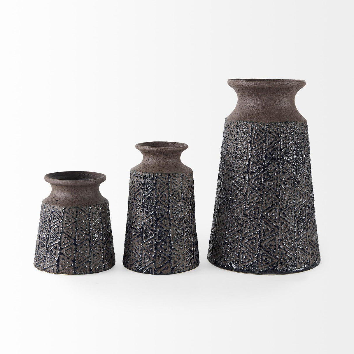 Mercana Sefina II Medium Brown/Black Patterned Ceramic Vase