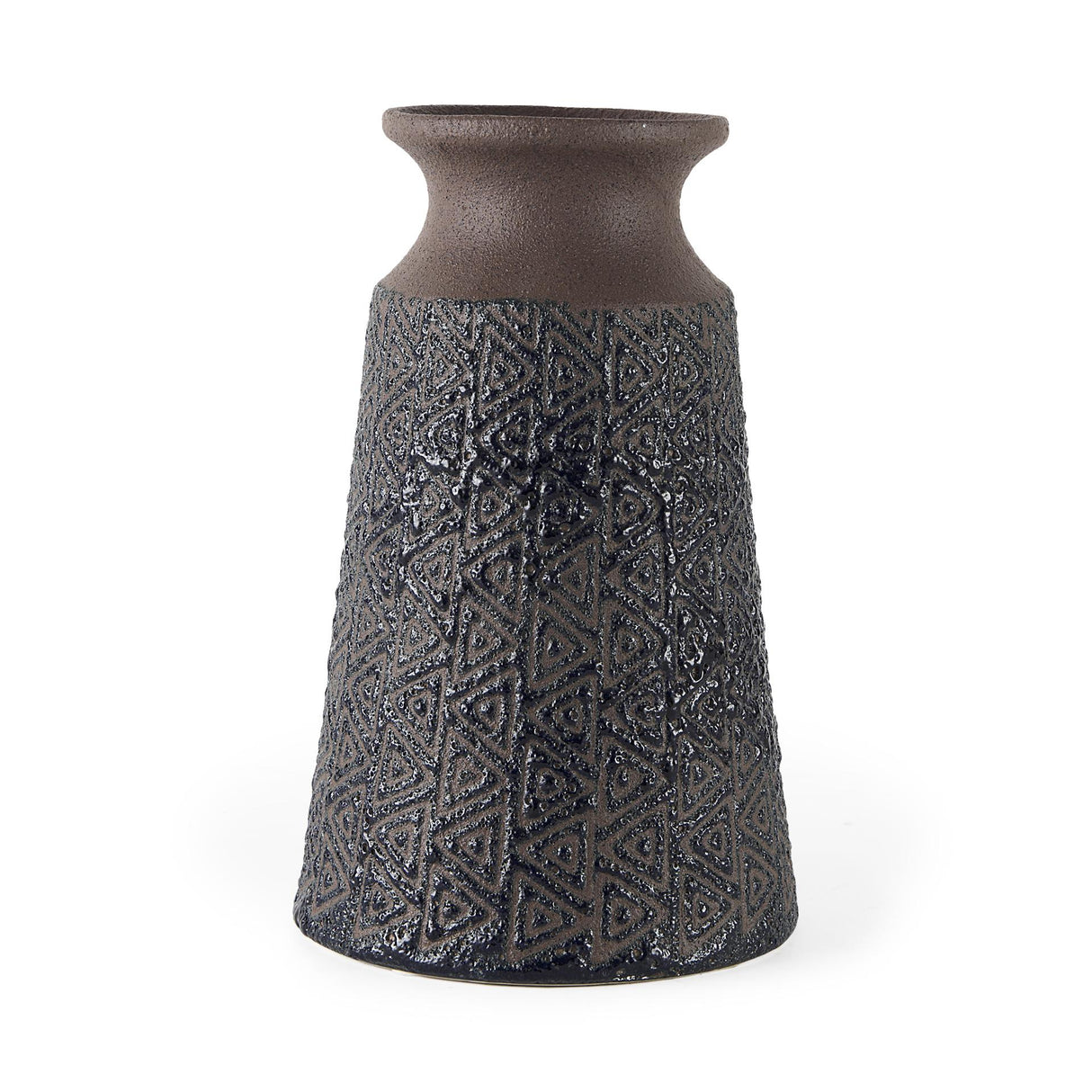Mercana Sefina III Large Brown/Black Patterned Ceramic Vase