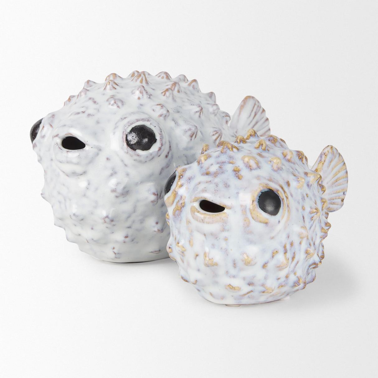 Mercana Spike I (Small) 8L x 4W Off-White Ceramic Puffer Fish
