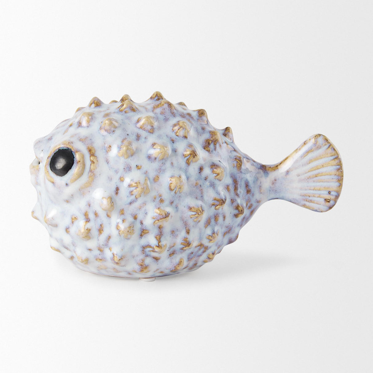 Mercana Spike I (Small) 8L x 4W Off-White Ceramic Puffer Fish