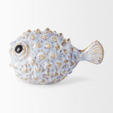 Mercana Spike I (Small) 8L x 4W Off-White Ceramic Puffer Fish