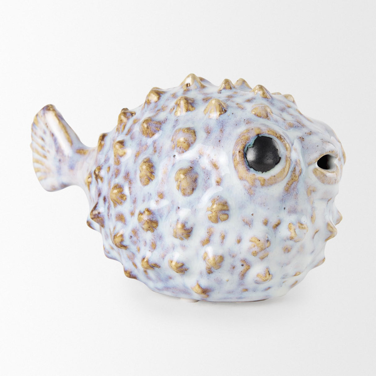 Mercana Spike I (Small) 8L x 4W Off-White Ceramic Puffer Fish