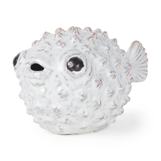 Mercana Spike II (Large) 10L x 6W Off-White Ceramic Puffer Fish