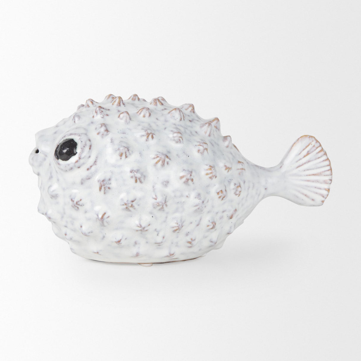 Mercana Spike II (Large) 10L x 6W Off-White Ceramic Puffer Fish