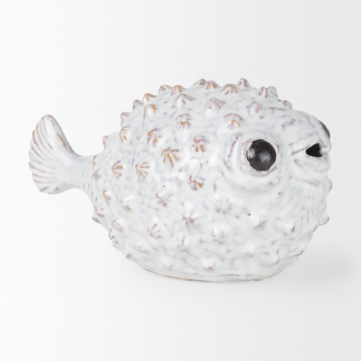 Mercana Spike II (Large) 10L x 6W Off-White Ceramic Puffer Fish