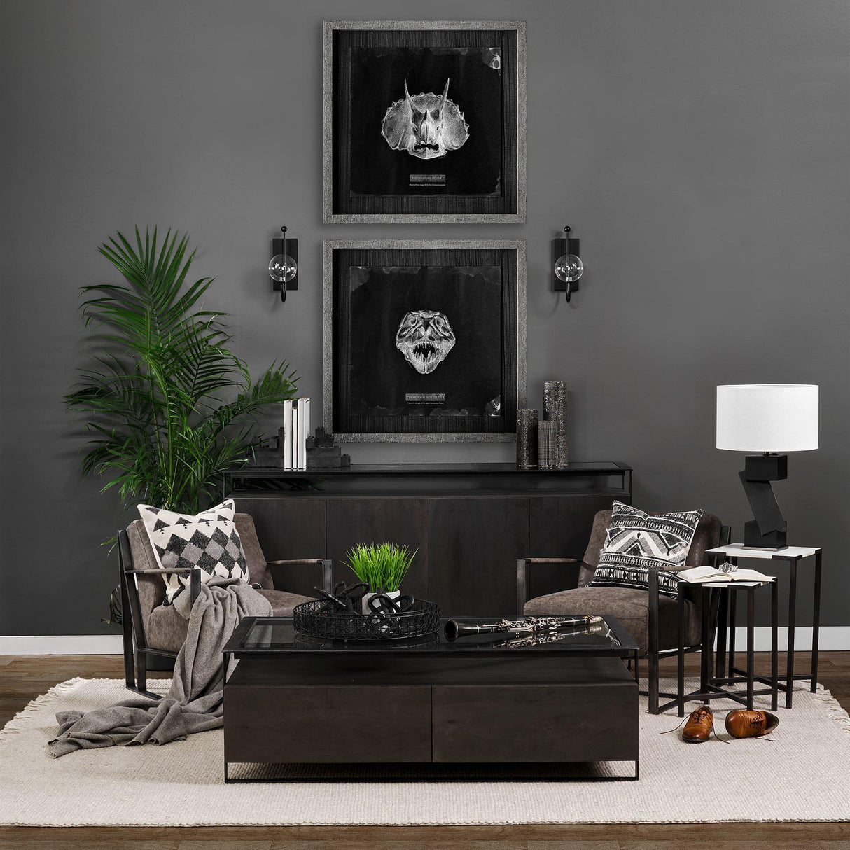Mercana Kona III Large Black/Gold Cylindrical Ceramic Vase
