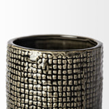 Mercana Kona III Large Black/Gold Cylindrical Ceramic Vase