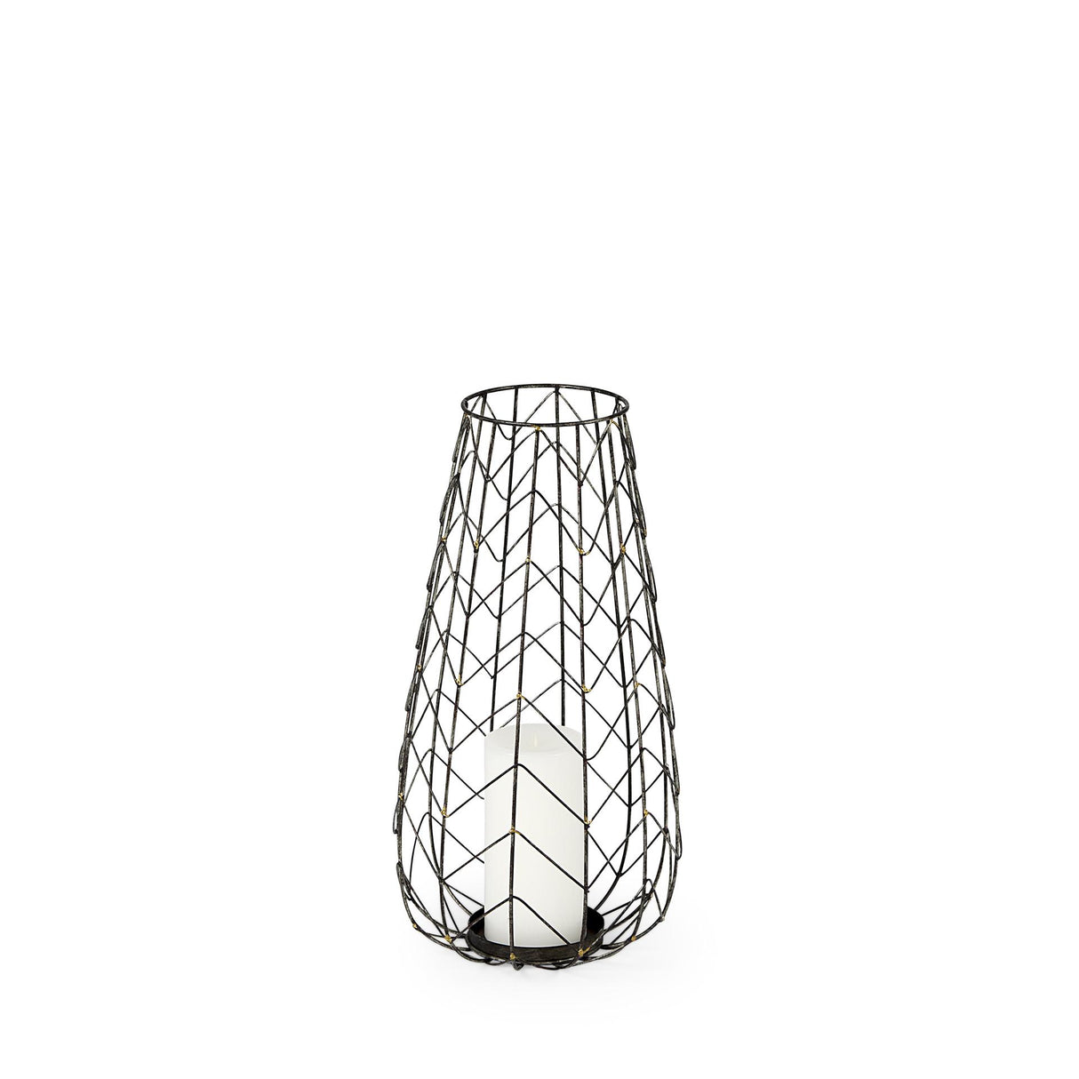 Mercana Petiole I Small Gold Toned Metal Table Candle Holder