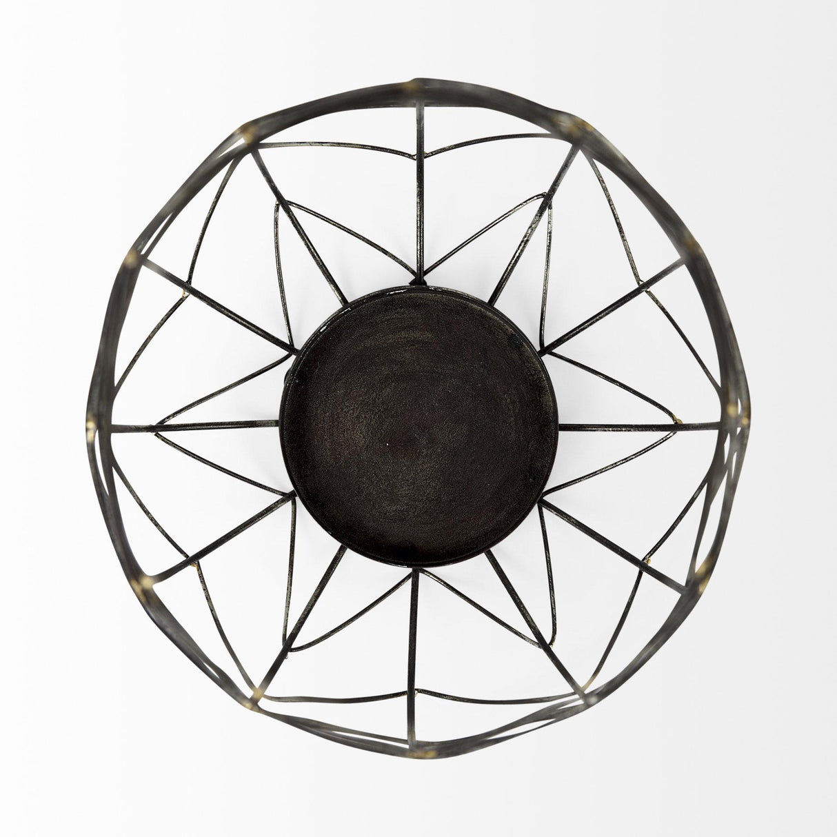 Mercana Petiole I Small Gold Toned Metal Table Candle Holder