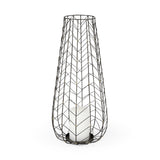 Mercana Petiole II Large Gold Toned Metal Table Candle Holder