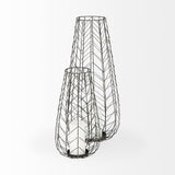 Mercana Petiole II Large Gold Toned Metal Table Candle Holder