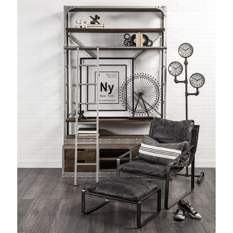 Mercana Trifect Black Iron Pipe Three Face Floor Clock