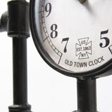 Mercana Trifect Black Iron Pipe Three Face Floor Clock