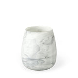 Mercana Volta I Short Gray Cream Glass Abstract Pattern Vase