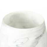 Mercana Volta I Short Gray Cream Glass Abstract Pattern Vase