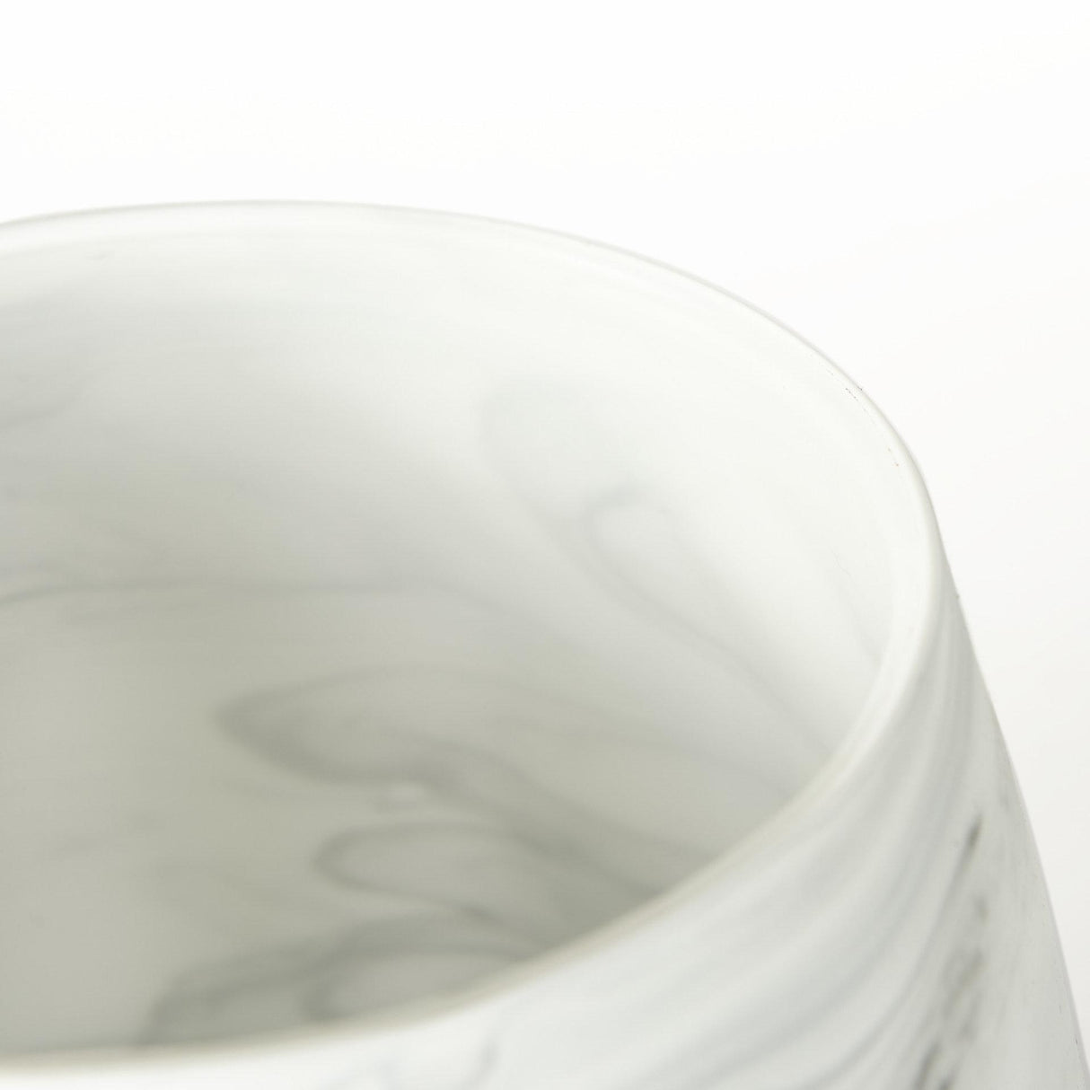 Mercana Volta I Short Gray Cream Glass Abstract Pattern Vase