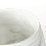 Mercana Volta I Short Gray Cream Glass Abstract Pattern Vase