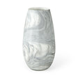 Mercana Volta II Tall White Gray Abstract Pattern Glass Vase