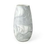 Mercana Volta II Tall White Gray Abstract Pattern Glass Vase