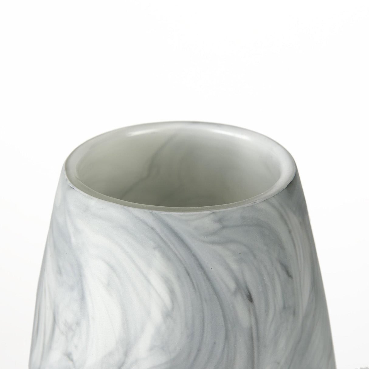 Mercana Volta II Tall White Gray Abstract Pattern Glass Vase