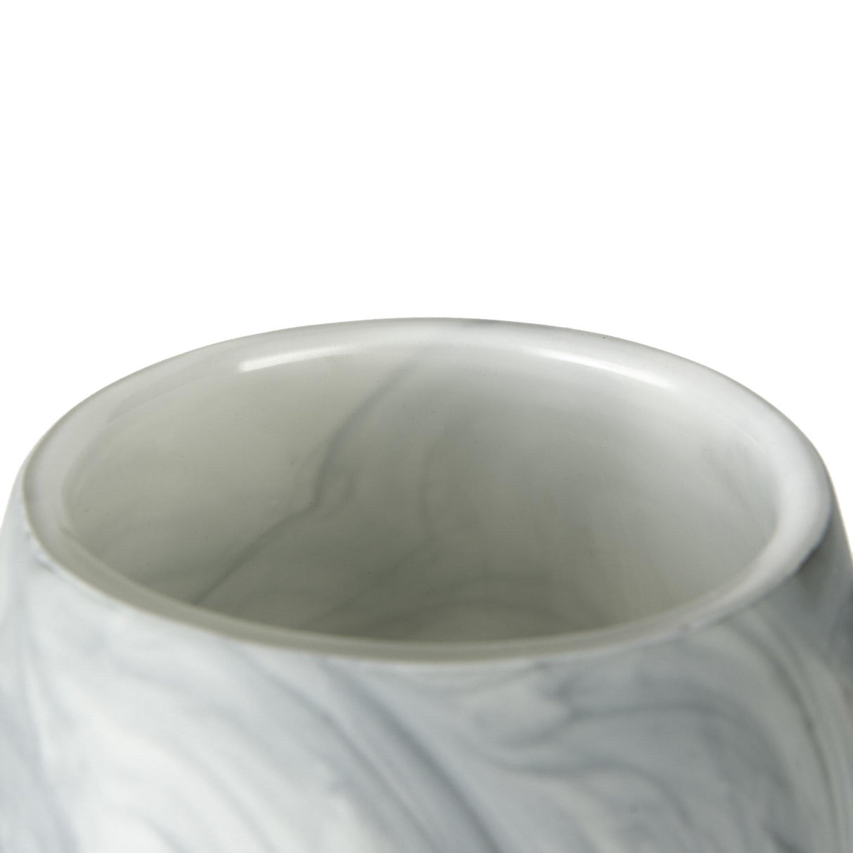 Mercana Volta II Tall White Gray Abstract Pattern Glass Vase