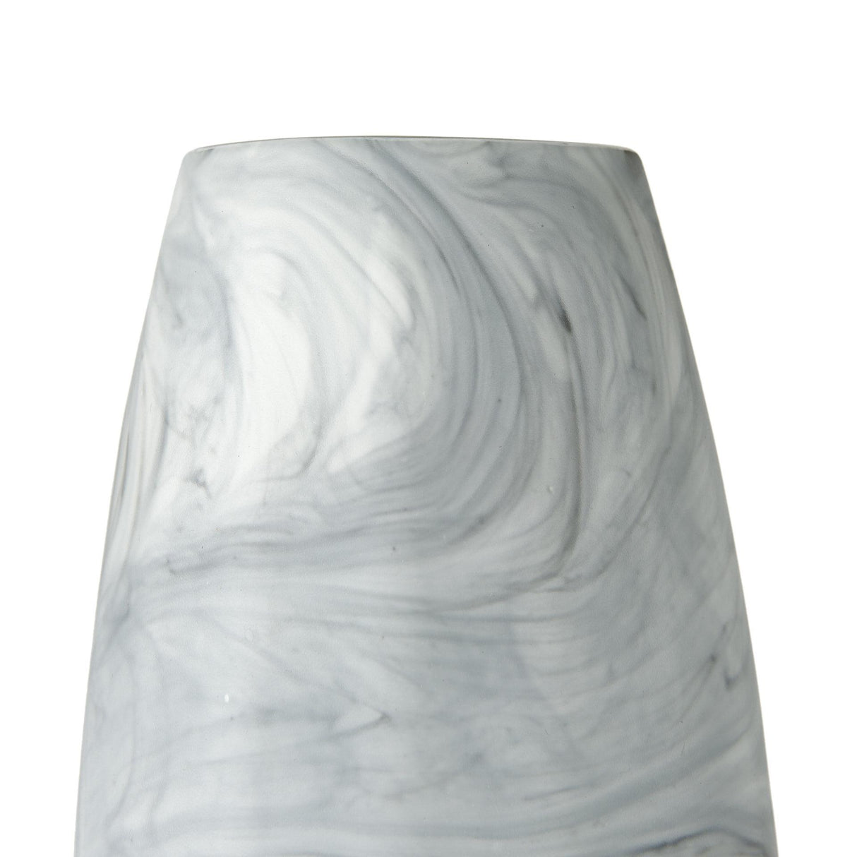 Mercana Volta II Tall White Gray Abstract Pattern Glass Vase
