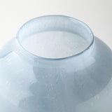 Mercana Nasser II Large Blue/Gold/Chrome Urn Style Glass Vase