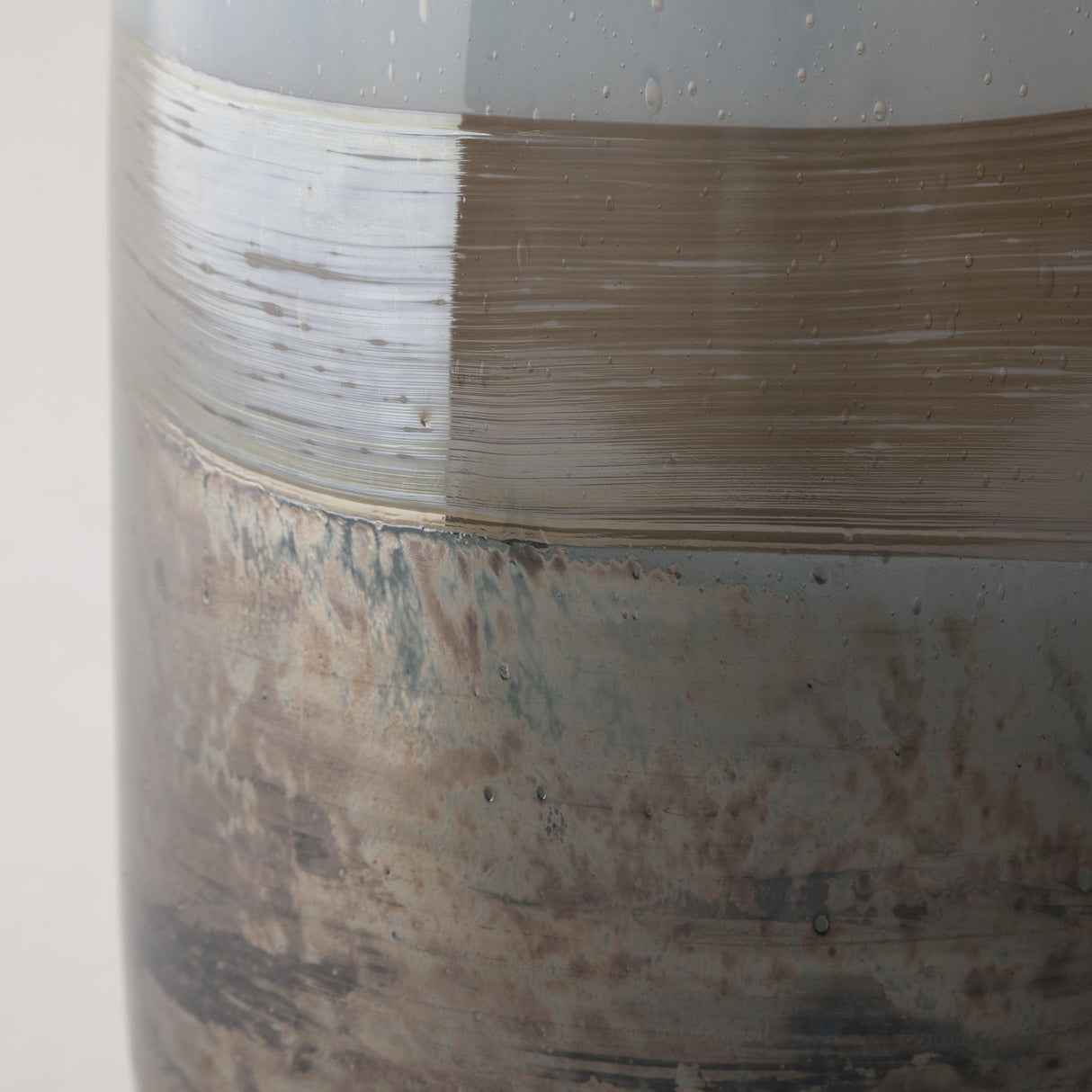 Mercana Nasser II Large Blue/Gold/Chrome Urn Style Glass Vase