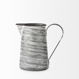 Mercana Serena I 8H Small Gray/White Textured Metal Jug