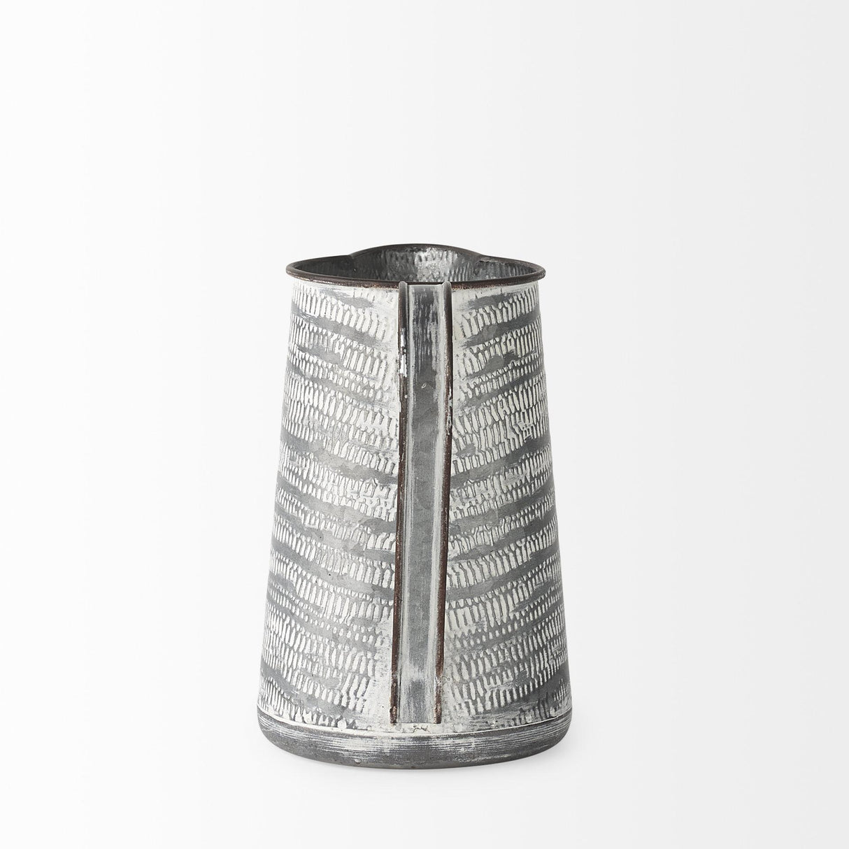 Mercana Serena I 8H Small Gray/White Textured Metal Jug