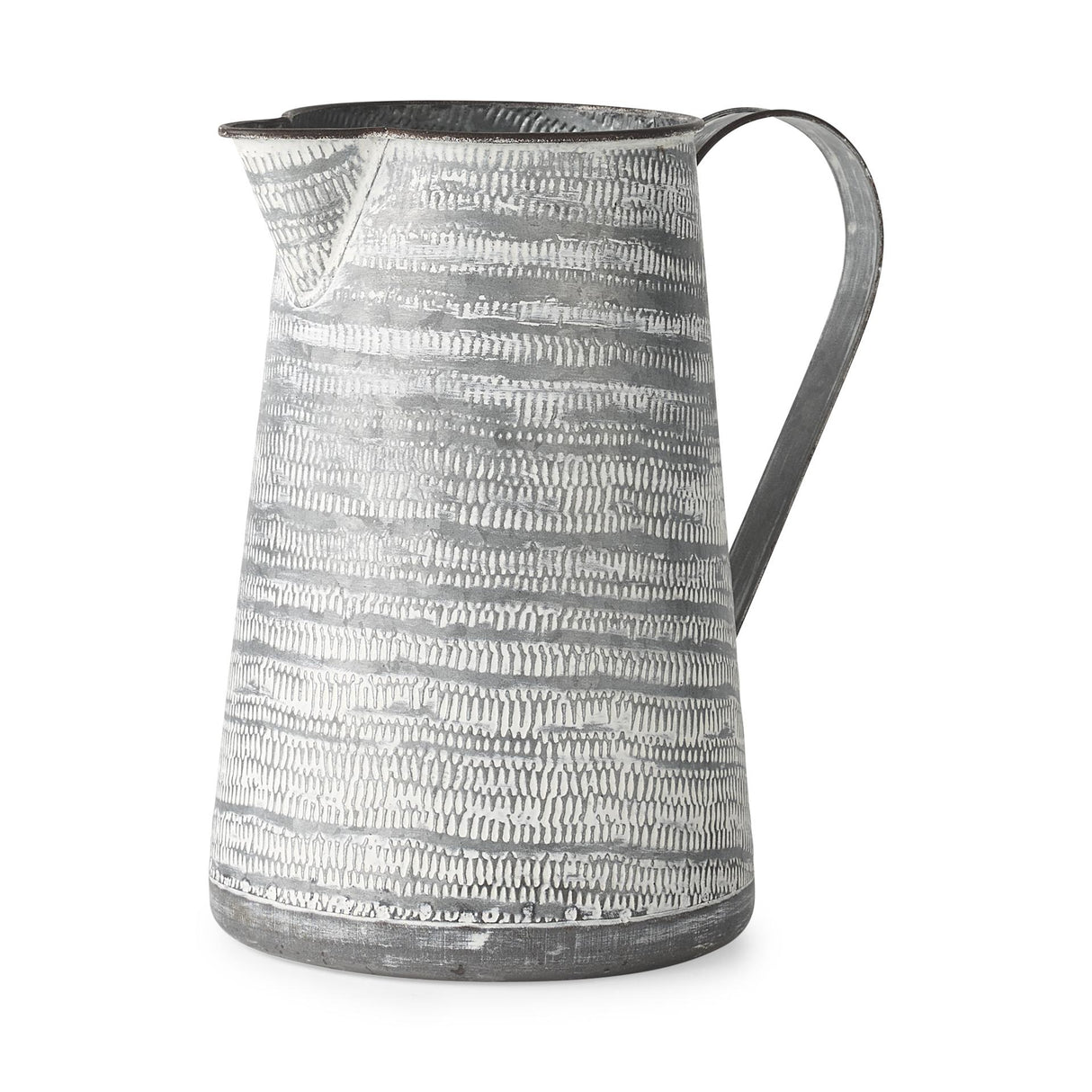 Mercana Serena II 11.2H Large Gray/White Textured Metal Jug