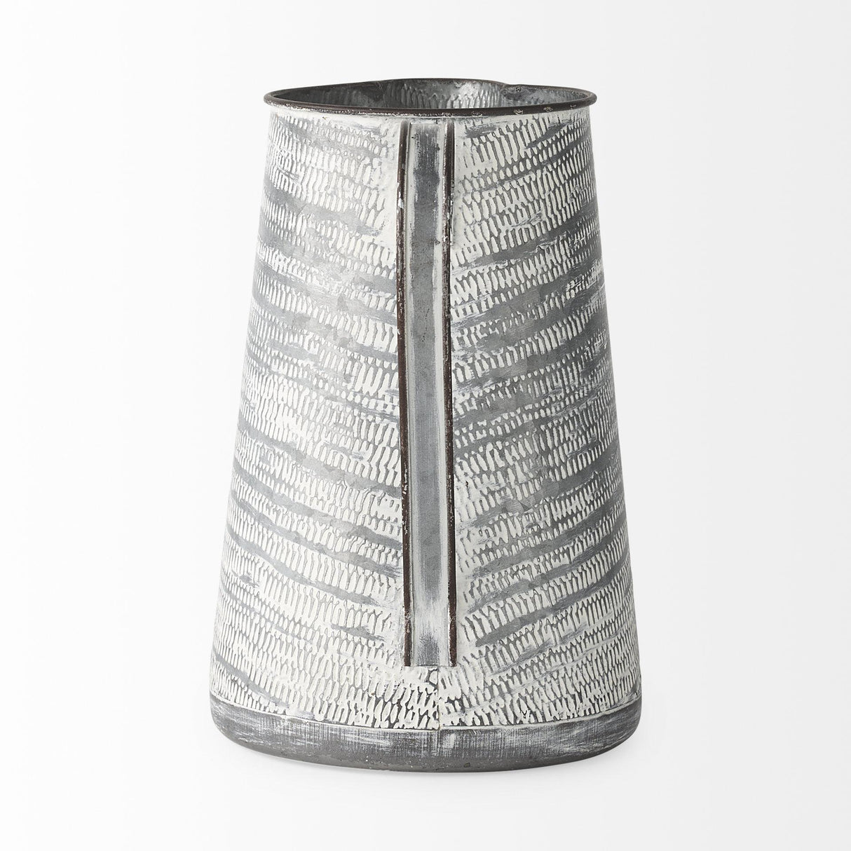 Mercana Serena II 11.2H Large Gray/White Textured Metal Jug