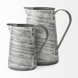 Mercana Serena II 11.2H Large Gray/White Textured Metal Jug