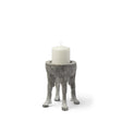 Mercana Pan Small Gray Ceramic Hoofed Table Candle Holder