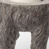 Mercana Pan Small Gray Ceramic Hoofed Table Candle Holder