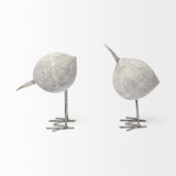 Mercana Snipe I 6L x 6W Off-White Resin Bird Ornament W/ Metal Feet