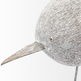 Mercana Snipe II 6L x 6W Off-White Resin Bird Ornament W/ Metal Feet
