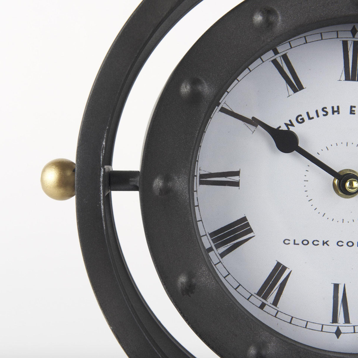 Mercana Gaston Gray Metal Circular Table Clock
