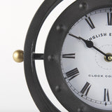 Mercana Gaston Gray Metal Circular Table Clock