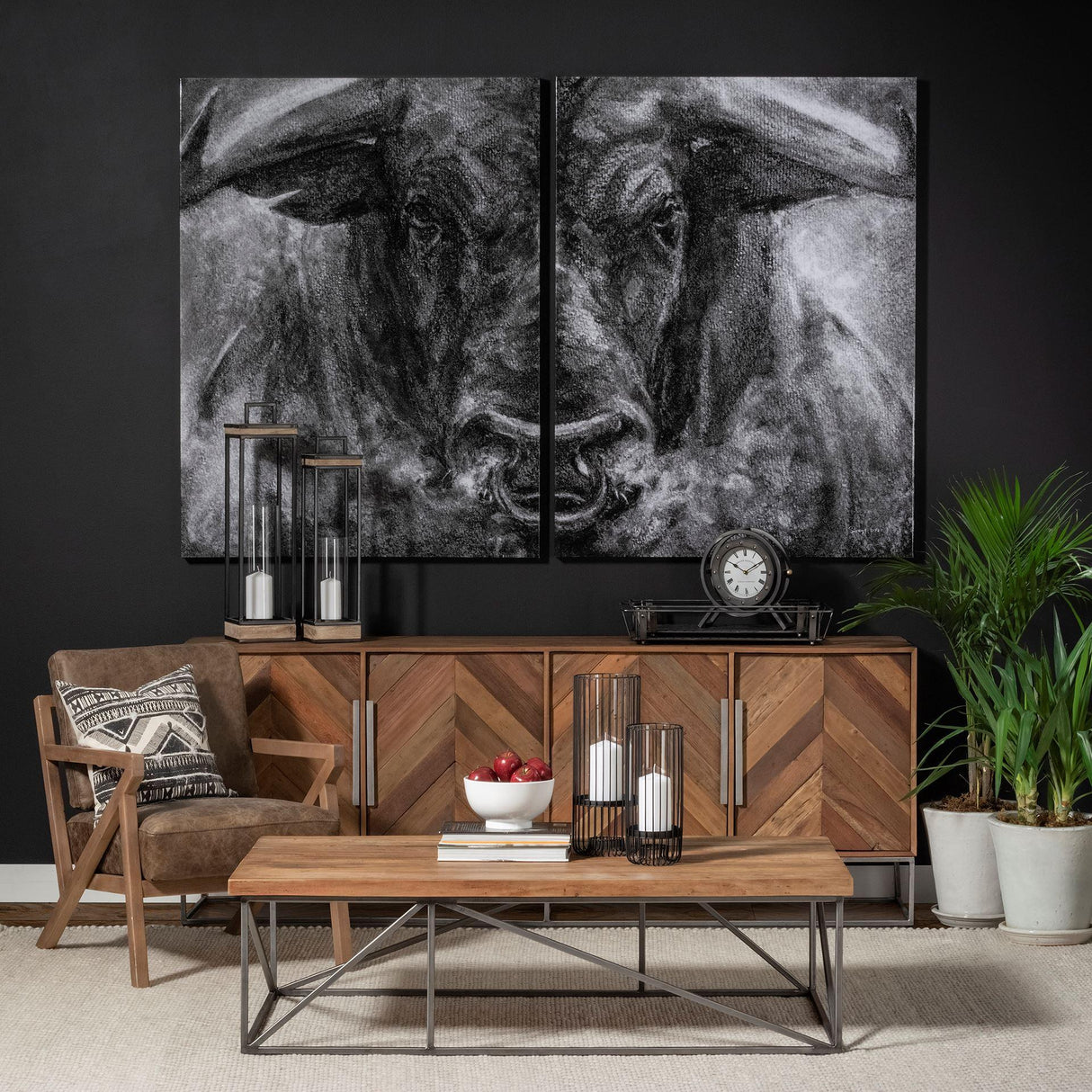 Mercana Gaston Gray Metal Circular Table Clock