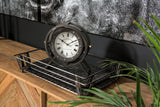Mercana Gaston Gray Metal Circular Table Clock