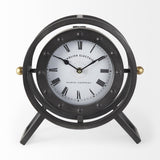 Mercana Gaston Gray Metal Circular Table Clock